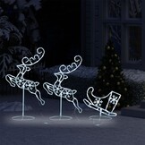 VidaXL Kerstdecoratie Rendieren & Slee (260x21x87cm) - 51% Korting!