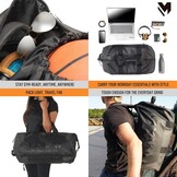 Lamaki Holdall Duffel Backpack Weekender (45-50L) - Zwart - 27% Korting