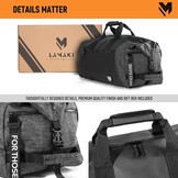 Lamaki Holdall Duffel Backpack Weekender (45-50L) - Zwart - 27% Korting