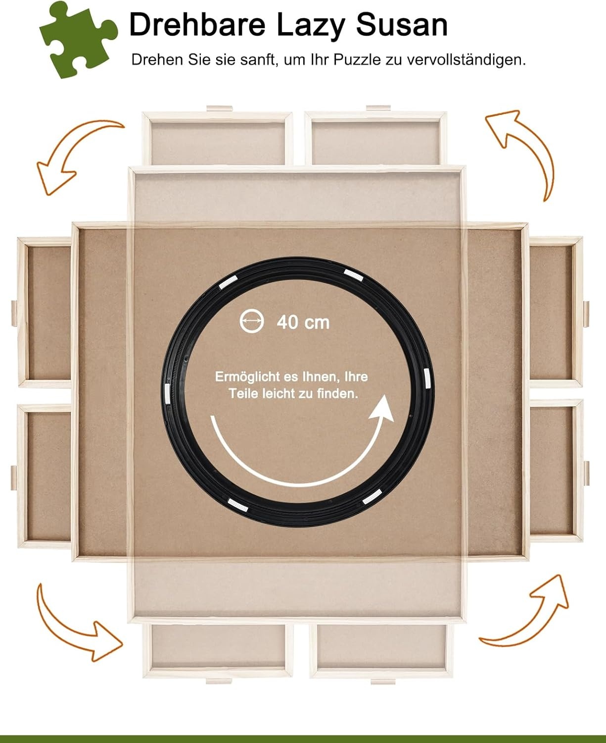 Roterende Puzzelplank met Laden - 1000 Stuks - 27% Korting!