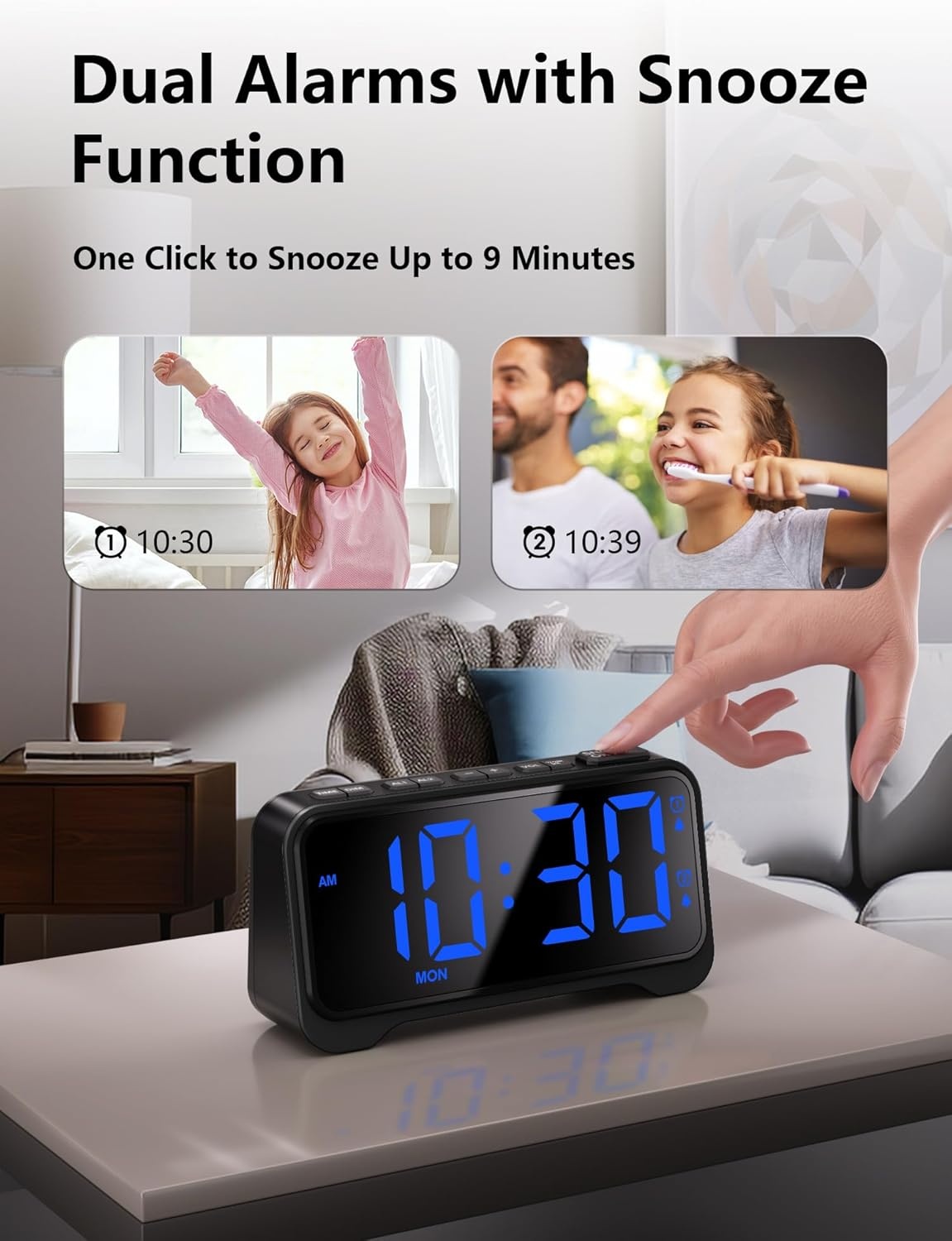 Mesqool Digitale Kinderwekker - Licht, Type-C & USB Oplaadpoort - 23% Korting!