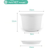 2x Plantenpotten met Schotel - 15cm - 49% Korting!