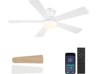 Witte Plafondventilator met Verlichting (116cm) - 28% Korting!