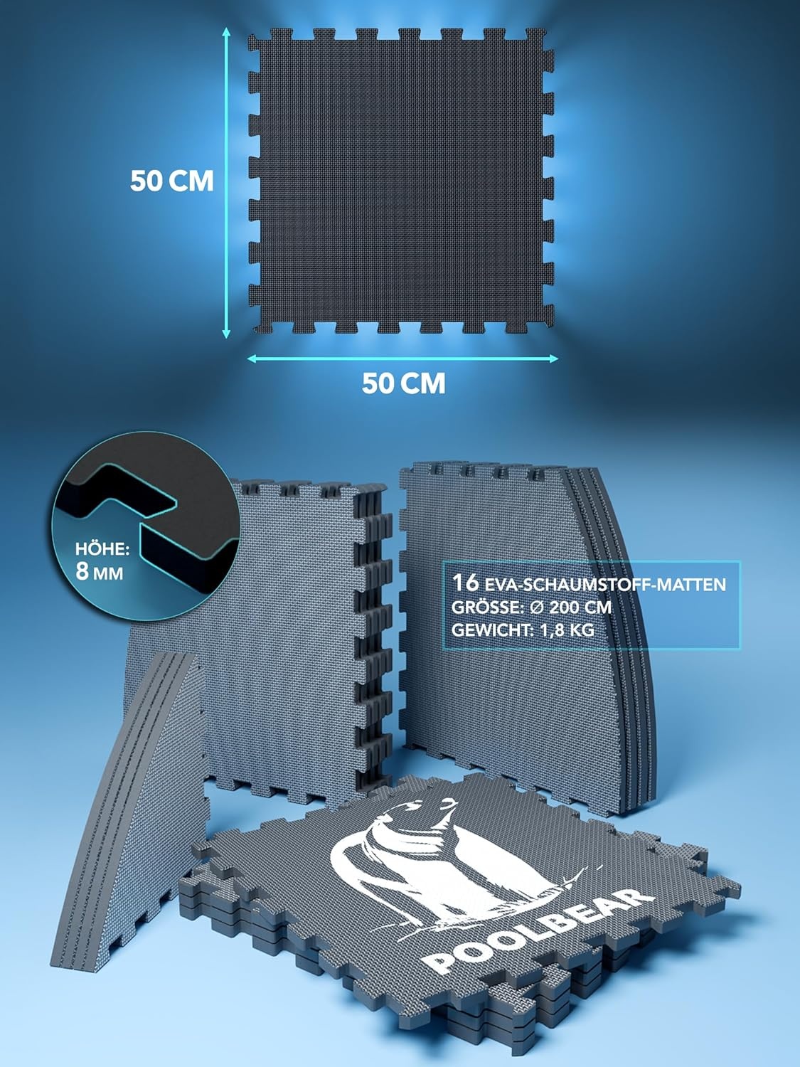 Ronde Whirlpool Onderlegger 200cm | Vloerbescherming Buiten | Zwart | Nu 27% Korting!