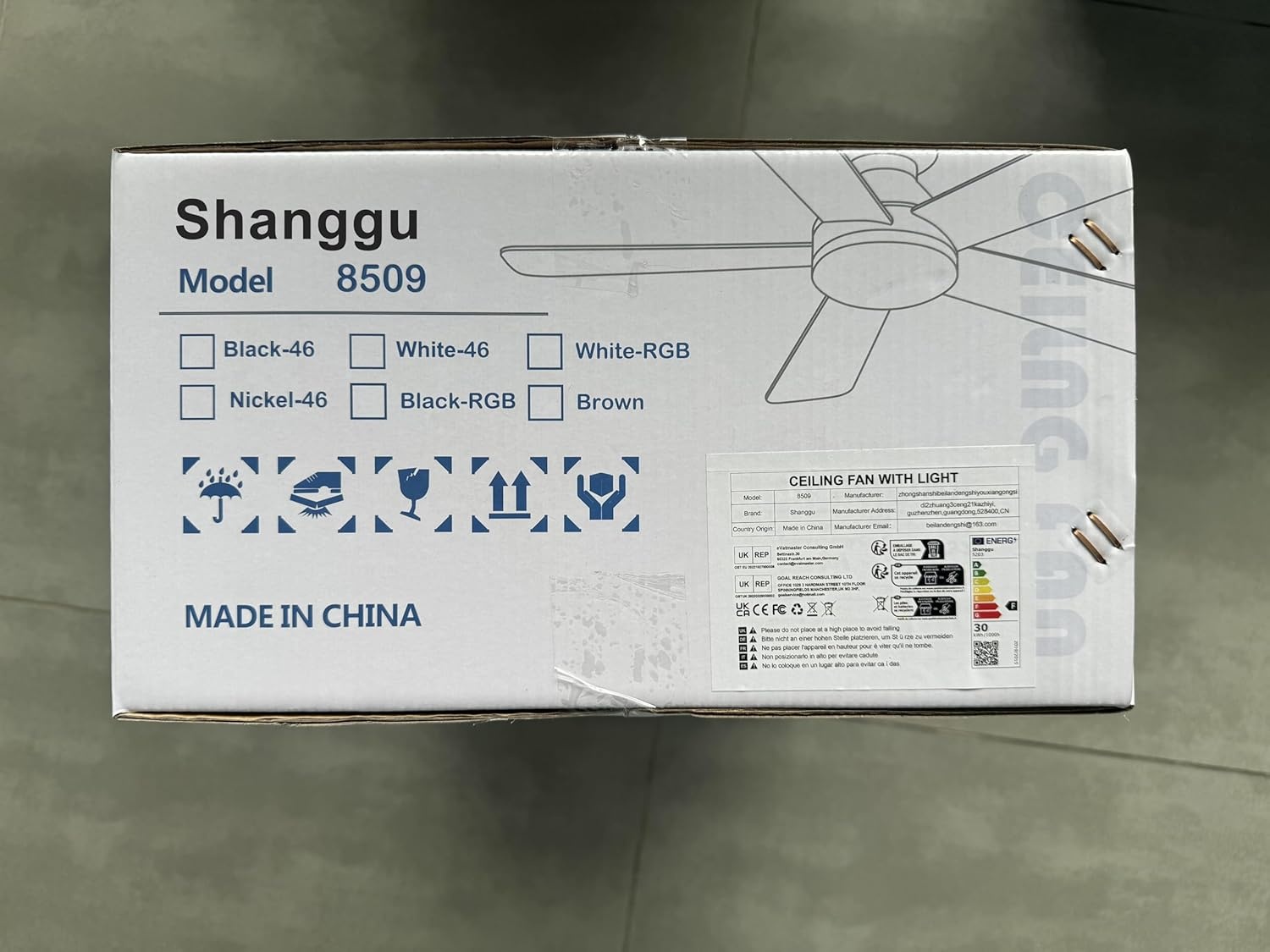 Flush Mount Plafondventilator met Licht - 116cm Zwart - 28% Korting