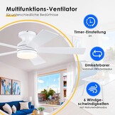 Witte Plafondventilator met Verlichting (116cm) - 28% Korting!