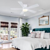 Witte Plafondventilator met Verlichting (116cm) - 28% Korting!