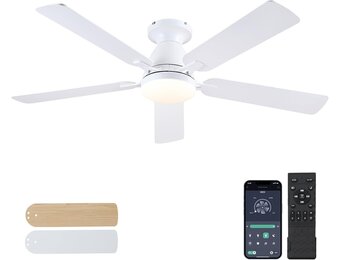 Plafondventilator met Licht & Afstandsbediening | 132cm | Wit | 28% Korting