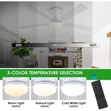 Plafondventilator met Licht & Afstandsbediening | 132cm | Wit | 28% Korting