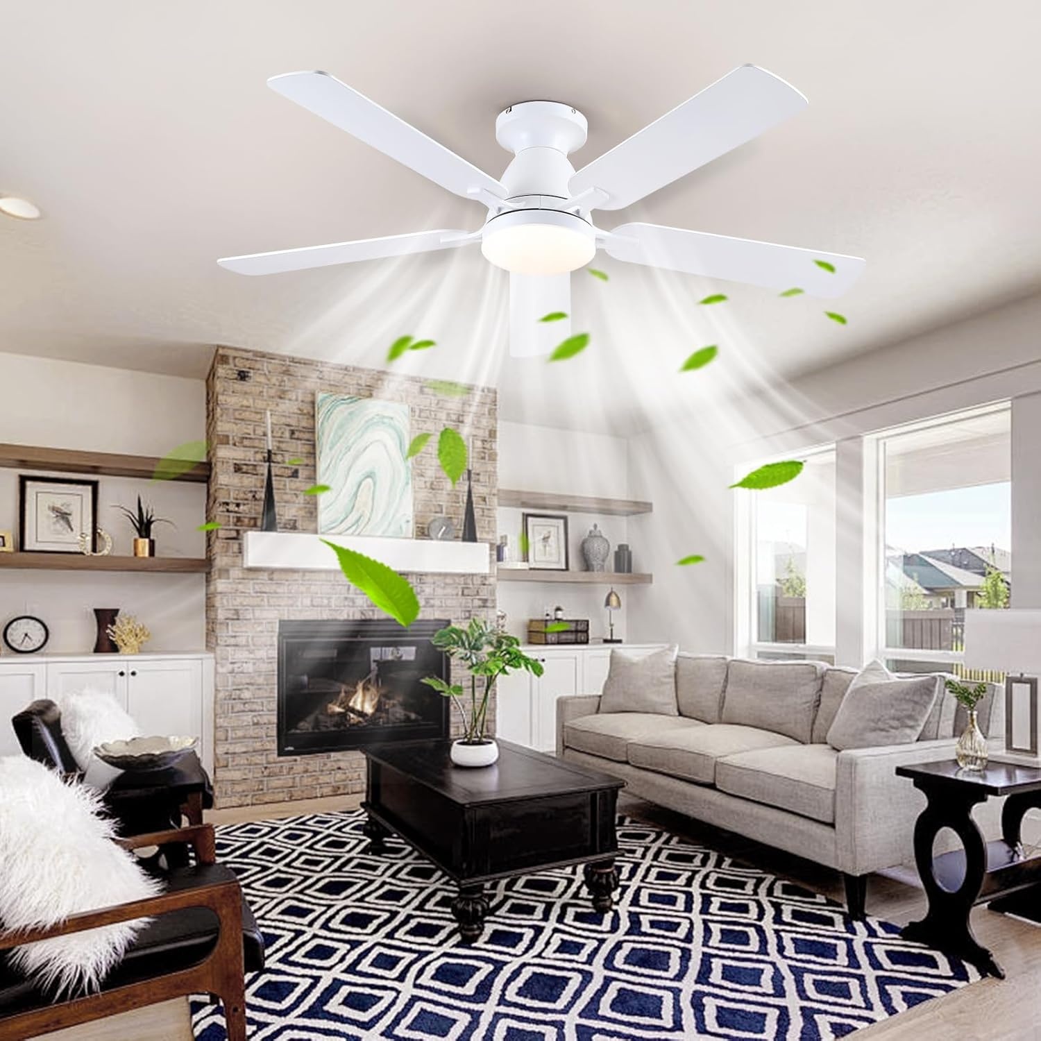 Plafondventilator met Licht & Afstandsbediening | 132cm | Wit | 28% Korting