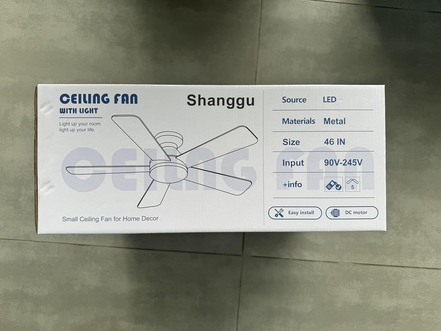 Flush Mount Plafondventilator met Licht (116cm) - Zwart - 28% Korting