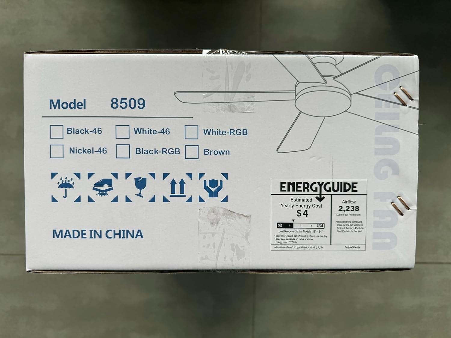 Flush Mount Plafondventilator met Licht (116cm) - Zwart - 28% Korting