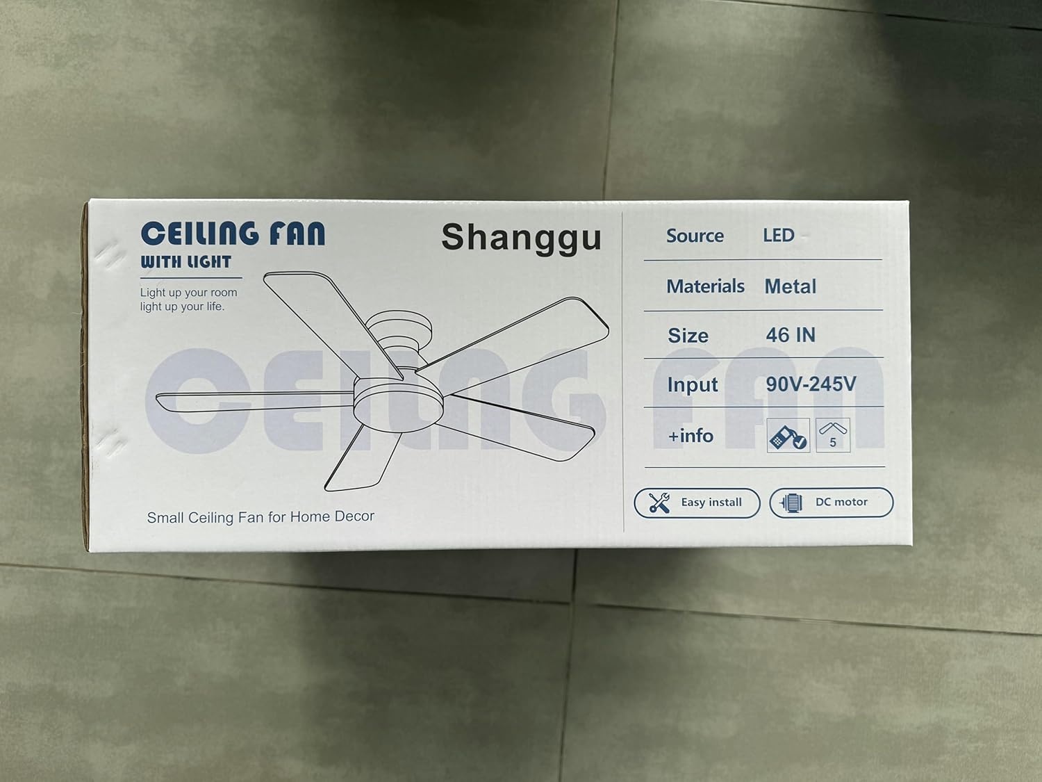 Flush Mount Plafondventilator met Licht (116cm) - Zwart - 28% Korting