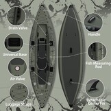 Opblaasbare Kajak Set - 30% Korting | TIGERXBANG | 386x102x27cm