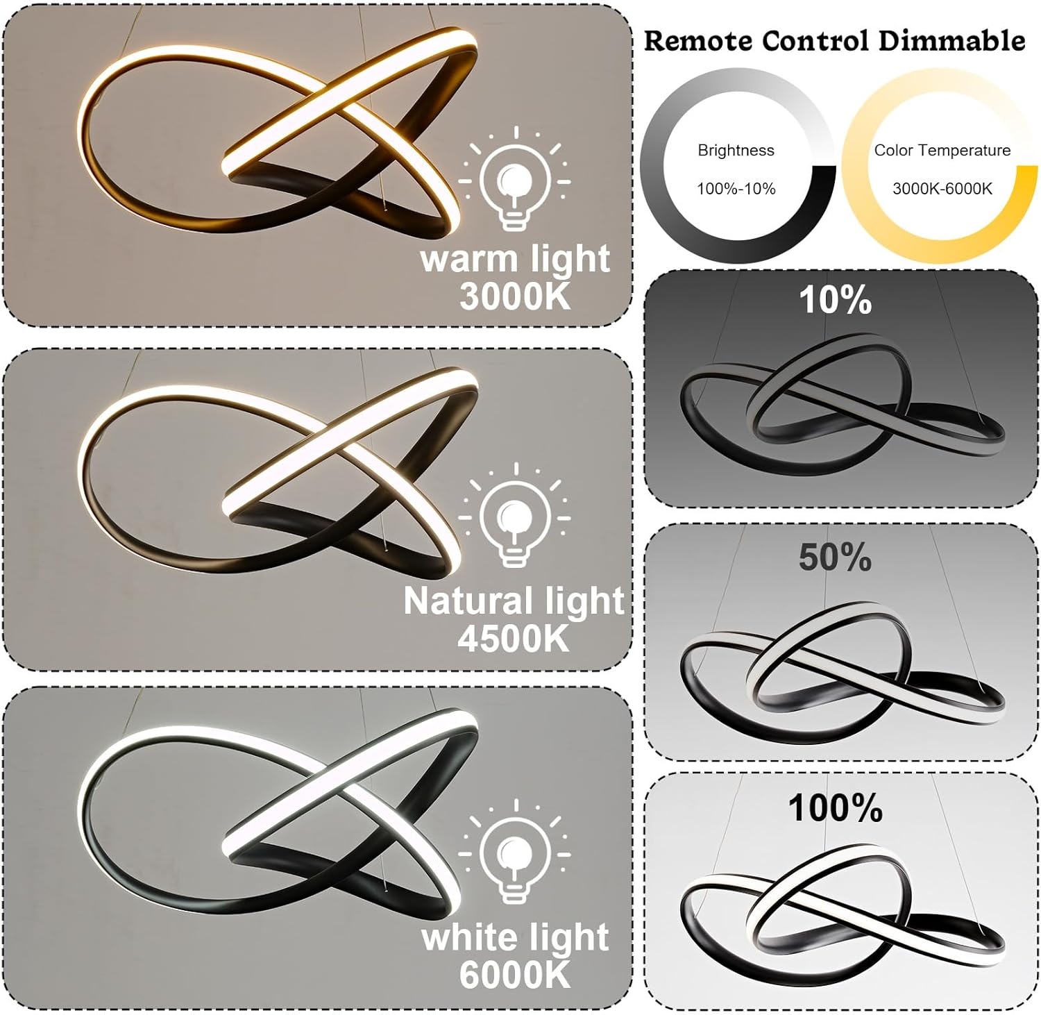 45W Zwarte LED Hanglamp Eettafel - Dimbaar & In Hoogte Verstelbaar (28% Korting!)