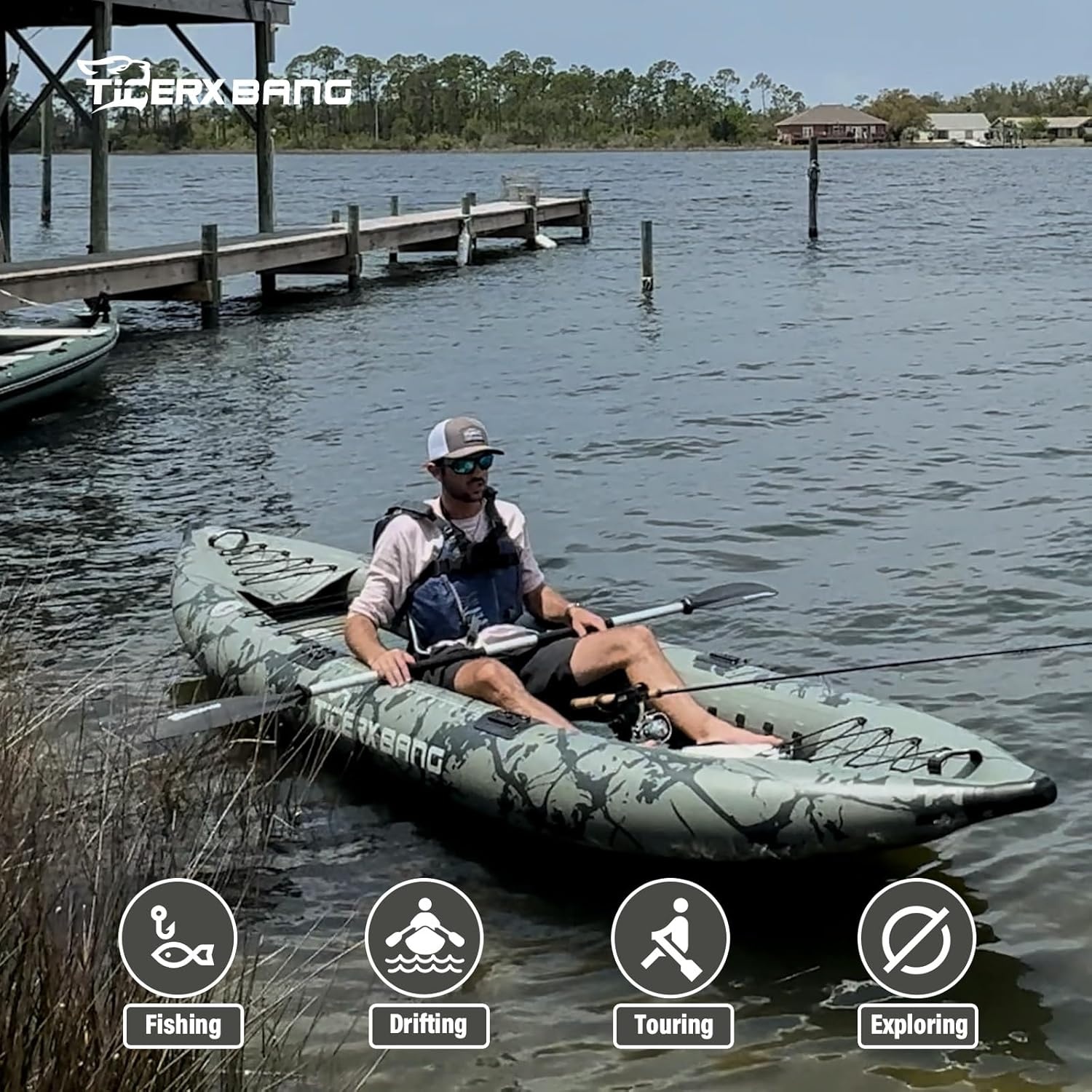 Opblaasbare Kajak Set - 30% Korting | TIGERXBANG | 386x102x27cm