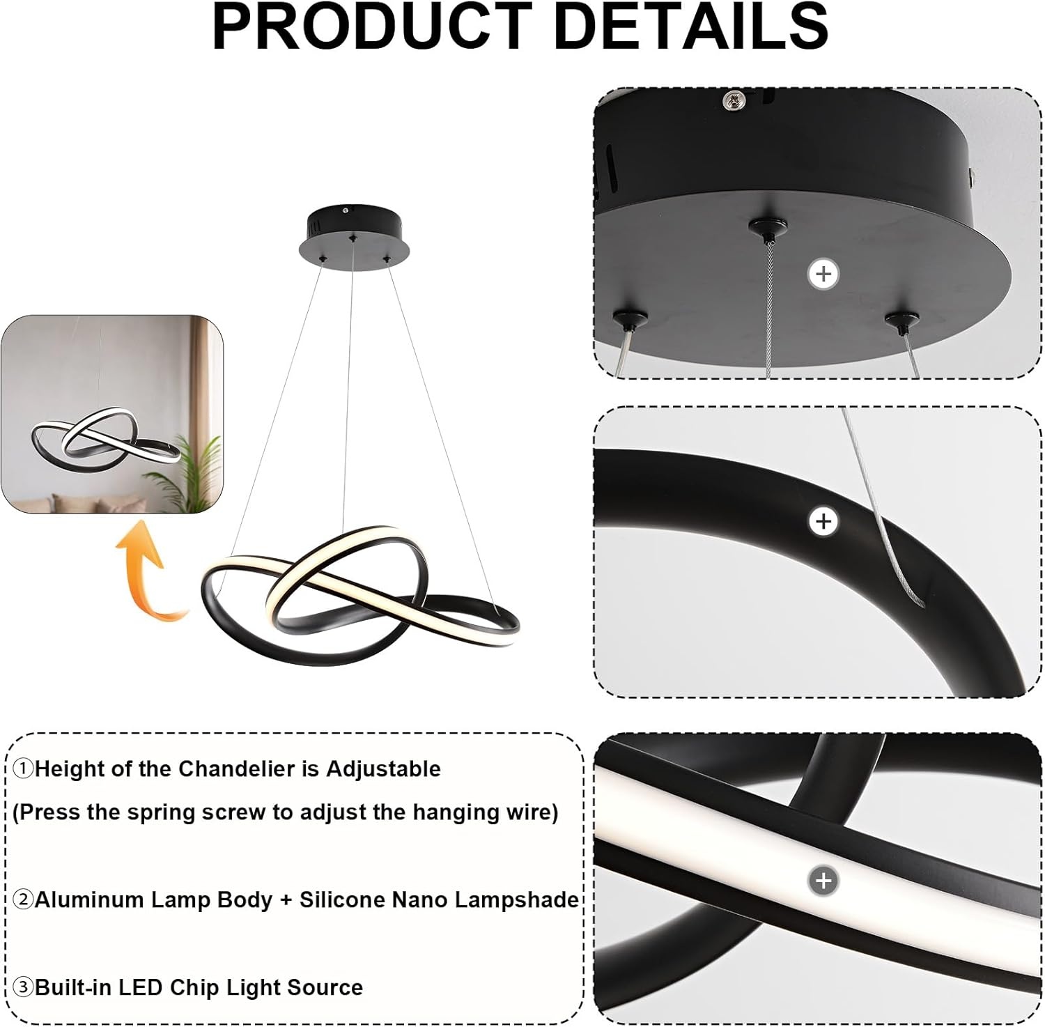 45W Zwarte LED Hanglamp Eettafel - Dimbaar & In Hoogte Verstelbaar (28% Korting!)