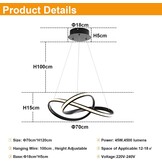 45W Zwarte LED Hanglamp Eettafel - Dimbaar & In Hoogte Verstelbaar (28% Korting!)