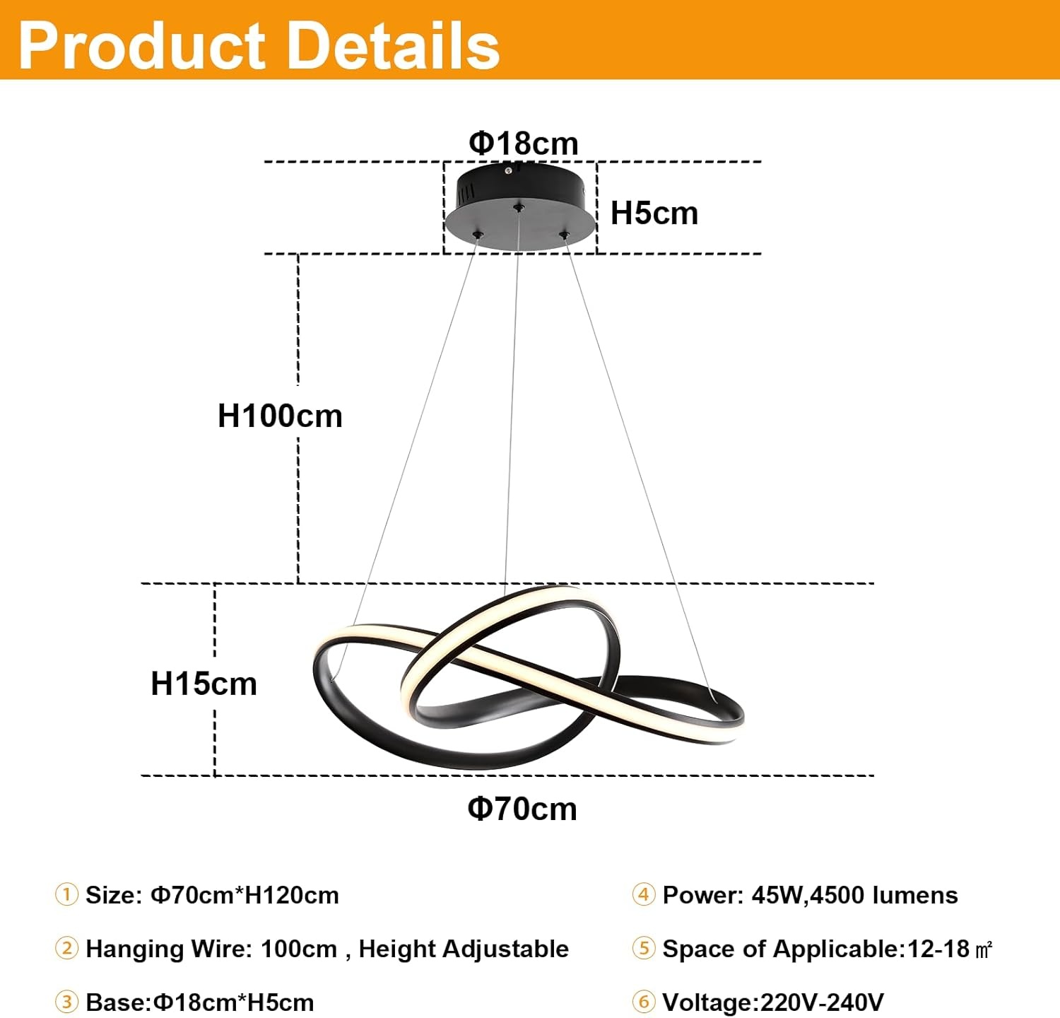 45W Zwarte LED Hanglamp Eettafel - Dimbaar & In Hoogte Verstelbaar (28% Korting!)