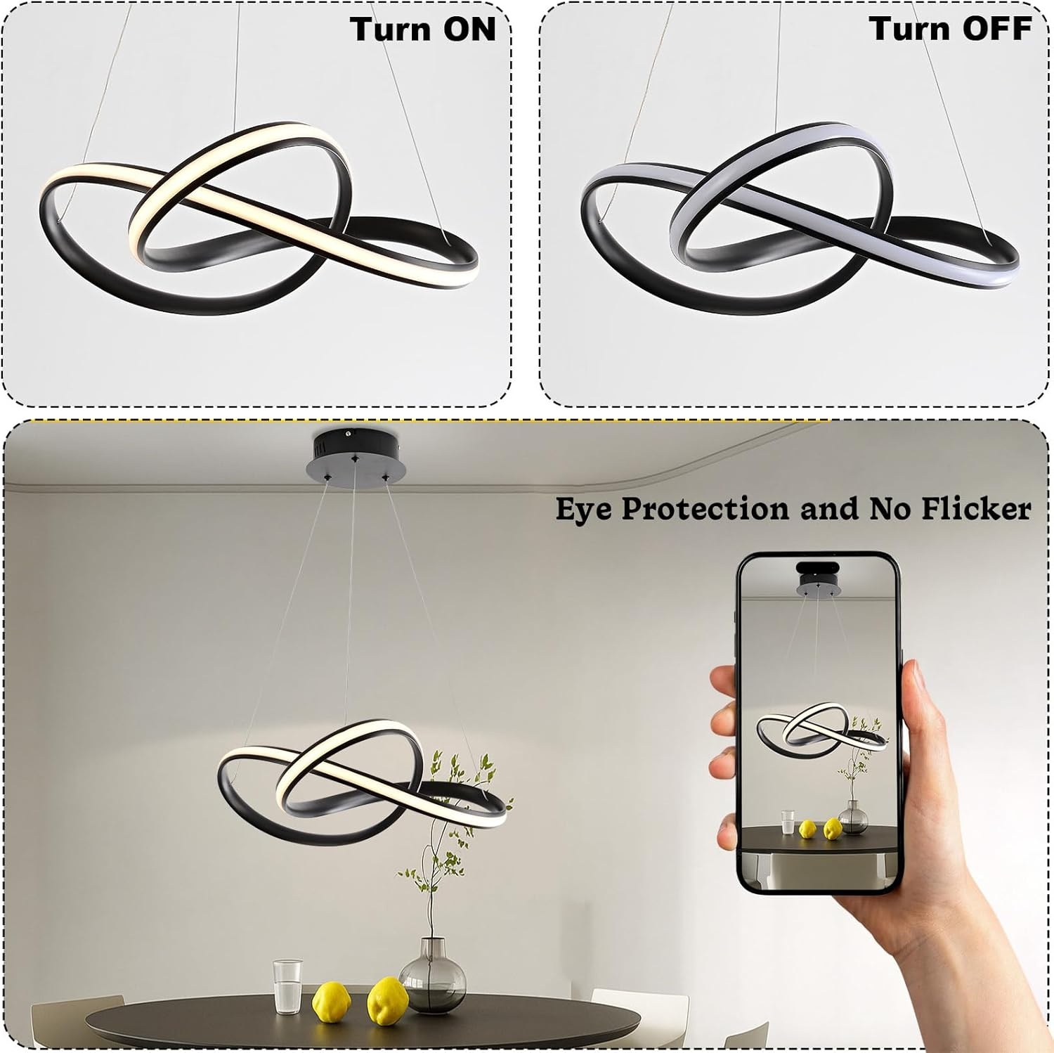 45W Zwarte LED Hanglamp Eettafel - Dimbaar & In Hoogte Verstelbaar (28% Korting!)