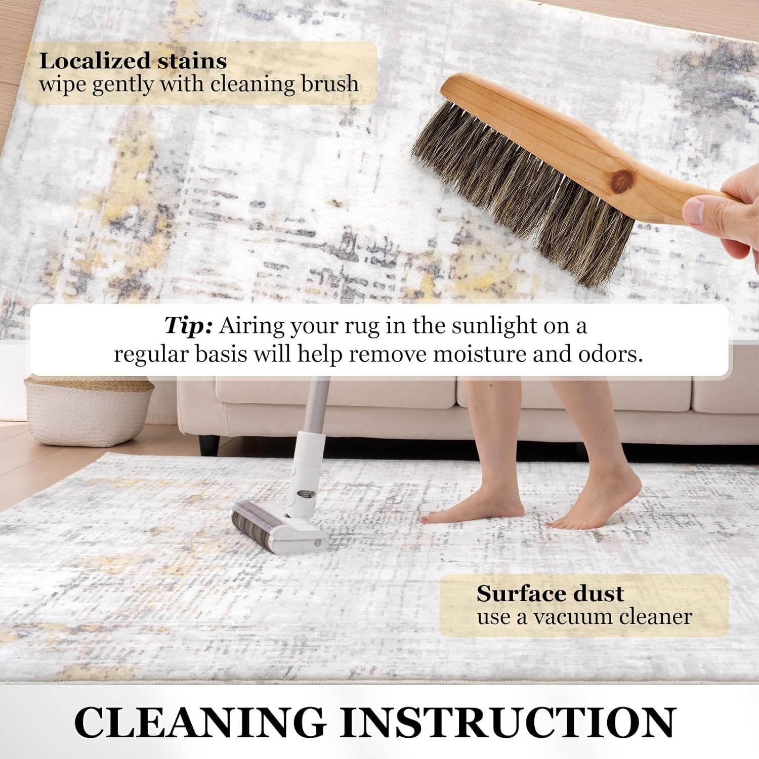 Vamcheer Vloerkleed voor de woonkamer, abstract, modern, kortpolig, antislip, voor slaapkamer, grote tapijten, superzacht, dikke spons, 200 x 300 cm