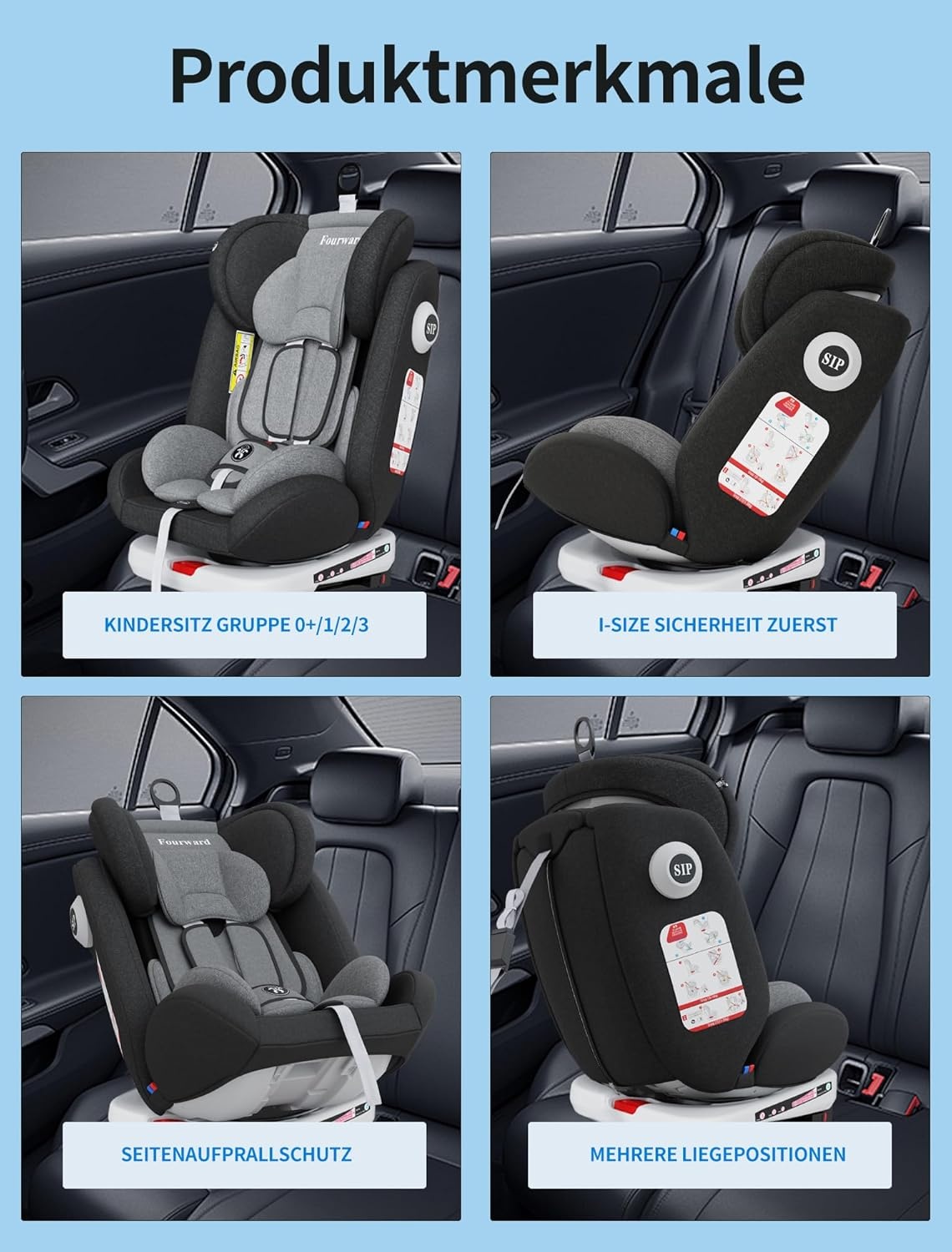 Fourward Baby Autostoel 360° Rotatie | ISOFIX | 9-36kg | 28% Korting