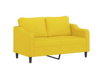 vidaXL Tweezitsbank 140 cm stof lichtgeel | 34% Korting