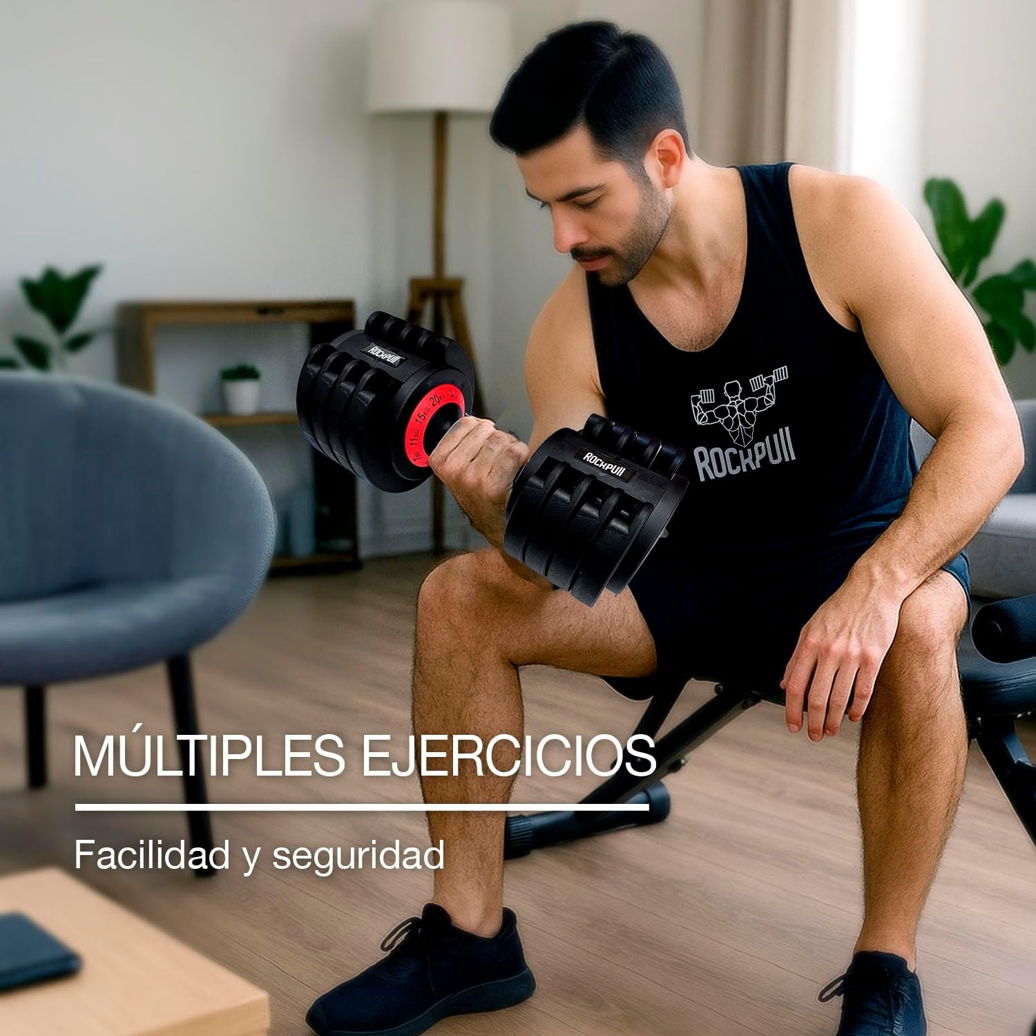 Verstelbare Dumbbell 20kg Rockpull - 29% Korting!