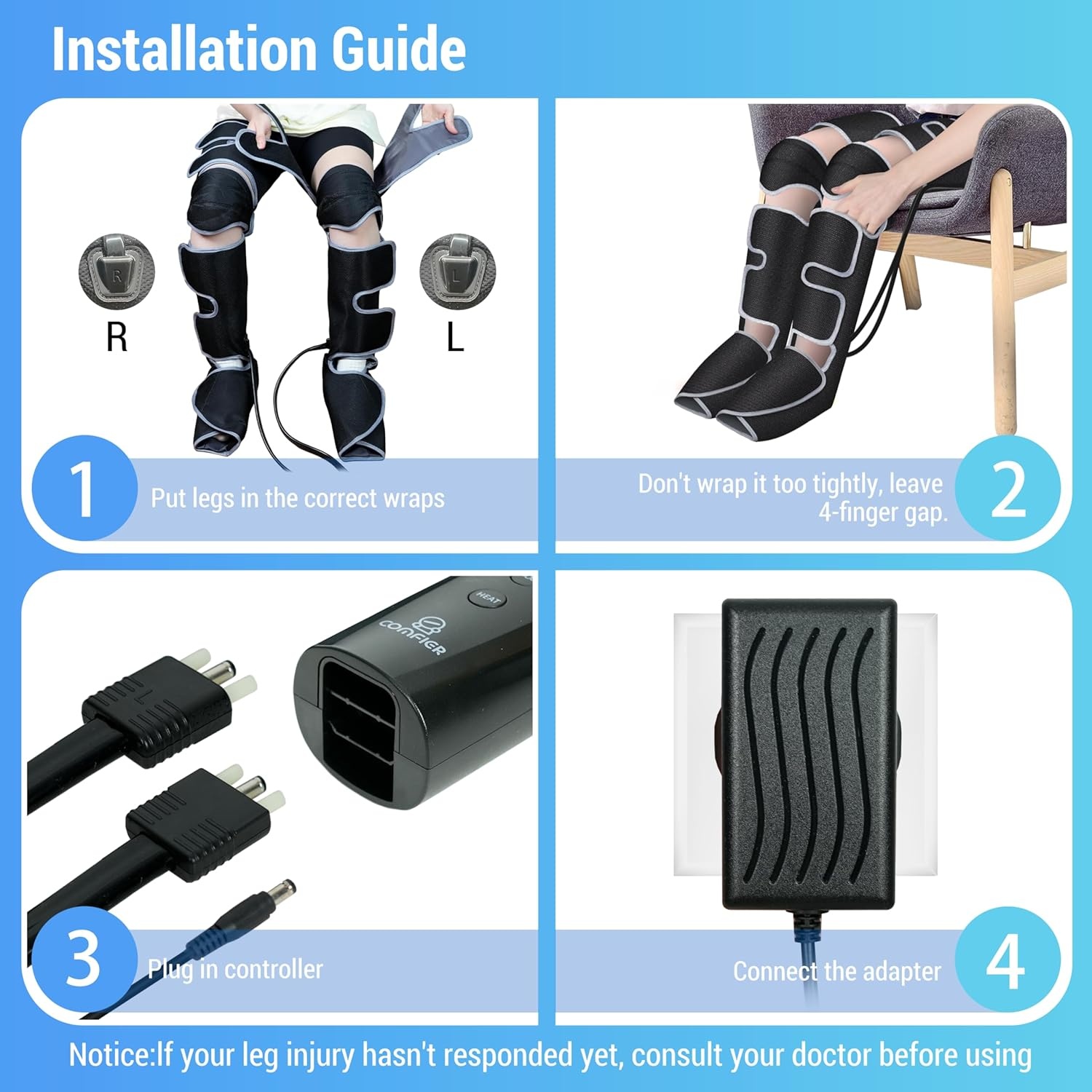 COMFIER Leg Massager - 29% Korting! Ontspanning voor Benen, Kalven & Voeten