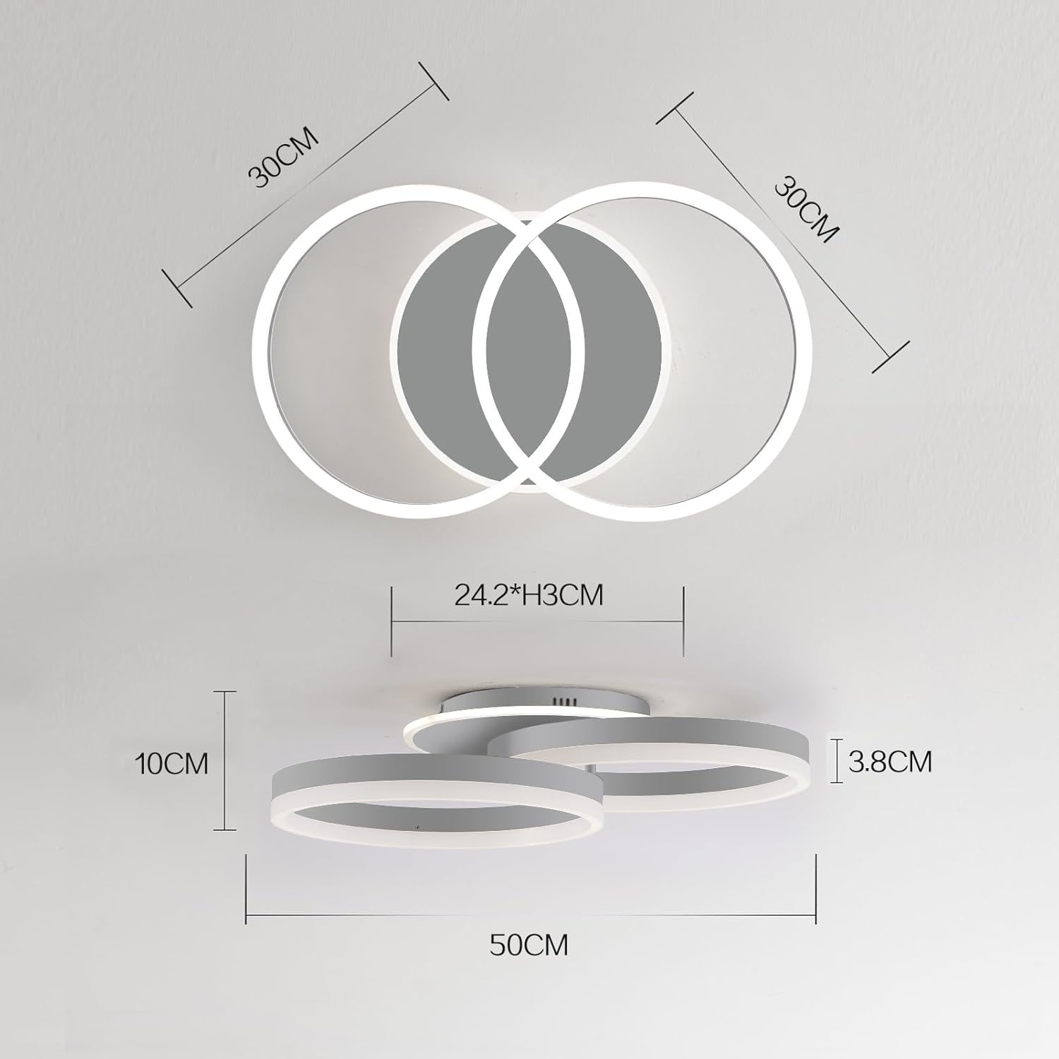 LED Plafondlamp Woonkamer 50cm - 36W Design met Afstandsbediening - 28% Korting!