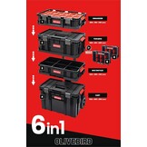 6-in-1 XL assortimentskoffer, werkplaatswagen, rolbox, mobiele werkplaatskoffer, kunststof schuifladen, gereedschapskoffer op wielen
