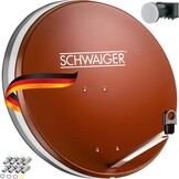 SCHWAIGER 470 SAT systeem satelliet set schotelantenne twin LNB digitaal 8X F-connector 7mm staal SAT antenne complete set lichtgrijs 55 x 62cm
