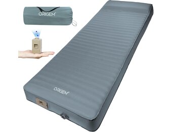 Origem Zelfopblazende slaapmat van schuim met elektrische pomp, 10 cm dik, opblaasbaar, gemakkelijk op te blazen en leeg te maken, geschikt voor camping en strand