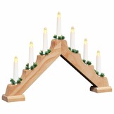 vidaXL Kerst Kaars Brug Bruin 39.5 x 5 x 29 cm Massief grenenhout