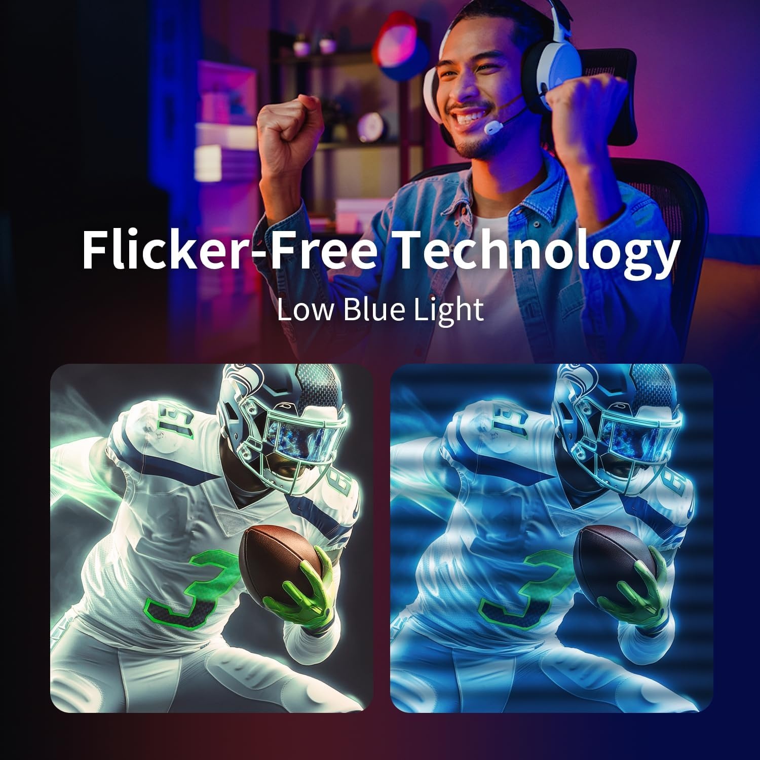 27 inch computermonitor, FHD 1080p, 144Hz, IPS, kantoor- en gamingmonitor, 4ms reactietijd, 3-zijdig frameloos, ultradun, VESA-monteerbaar, anti-blauw lichtontwerp, HDMI, DP