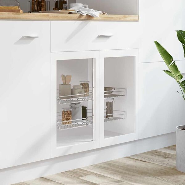 vidaXL Keukenkast Draadmand 2-laags 180° Zilver (34% Korting)