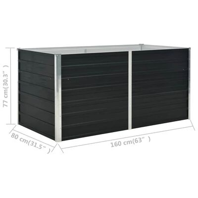 vidaXL Verhoogde Plantenbak - 160x80x77 cm Staal Antraciet - 32% Korting!