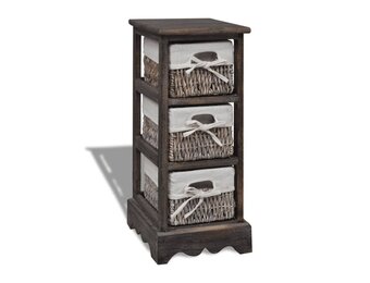 vidaXL Opbergkast met 3 manden (Bruin) - 53% Korting!