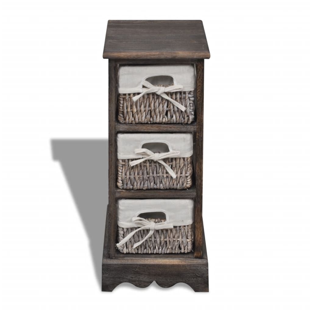 vidaXL Opbergkast met 3 manden (Bruin) - 53% Korting!