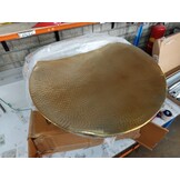 vidaXL Salontafel 70x30cm Gehamerd Aluminium Messingkleurig - 59% Korting