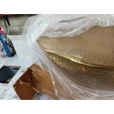 vidaXL Salontafel 70x30cm Gehamerd Aluminium Messingkleurig - 59% Korting