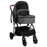 vidaXL Kinderwagen 2-in-1 | Staal | Lichtgrijs/Zwart | 54% Korting