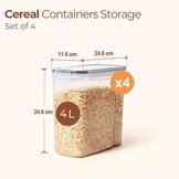 ComSaf 4L Luchtdichte Pastabewaarset (4 stuks) - Nu 44% Korting!