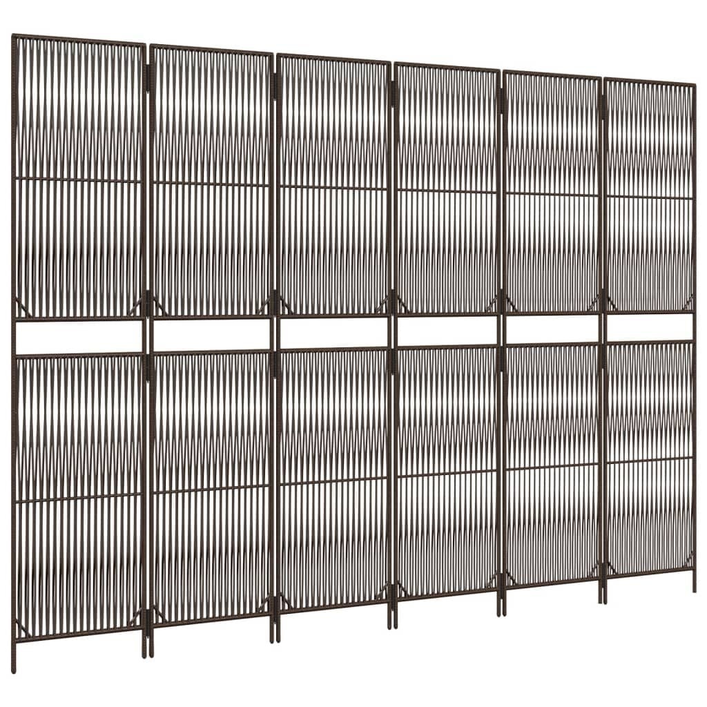 vidaXL Kamerscherm 6 panelen, Poly Rattan Bruin - 69% Korting!