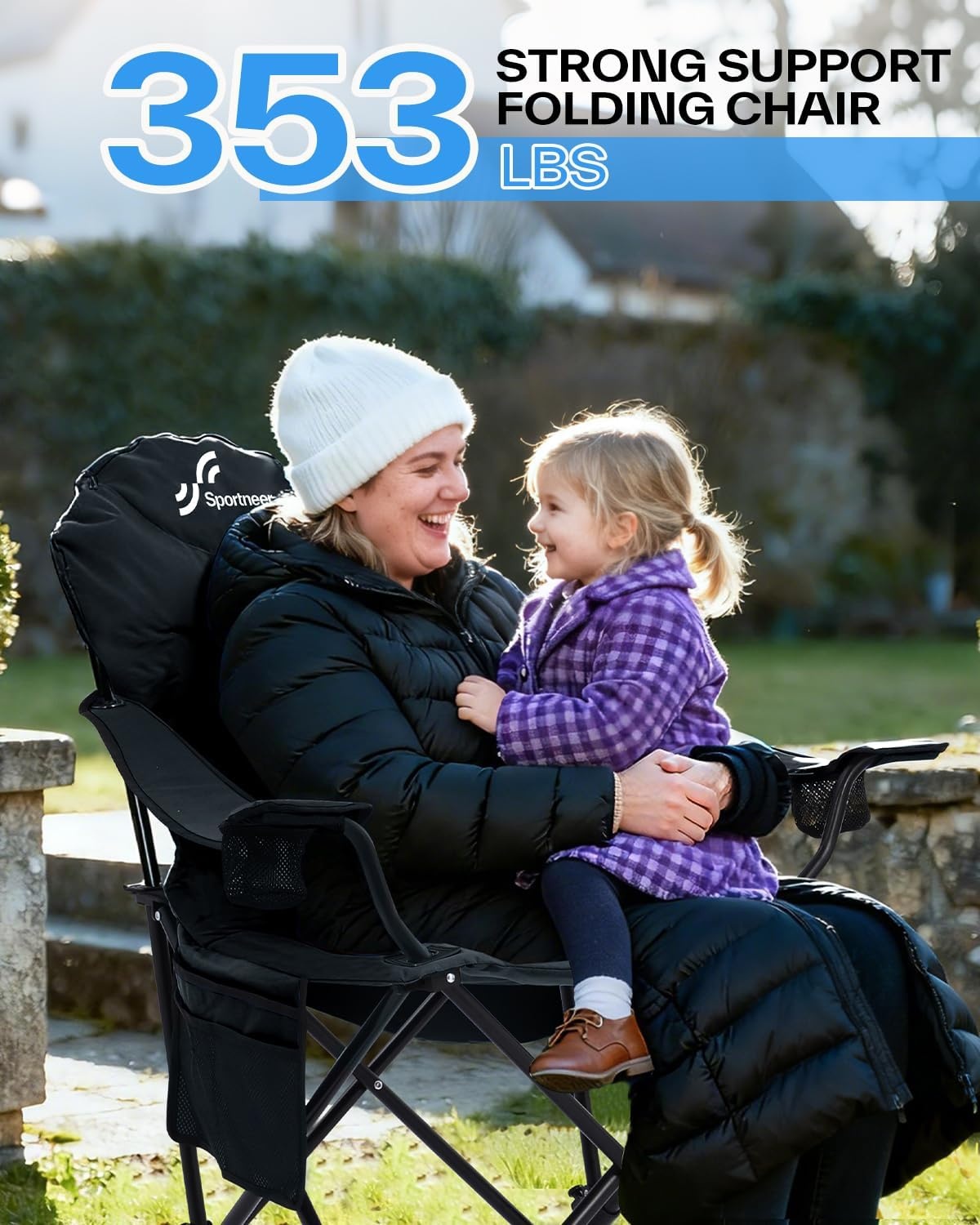 Sportneer Campingstoel - Opvouwbaar (160kg) met 3 standen, 27% Korting!