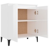 vidaXL Dressoir 60x35x70 cm Hoogglans Wit - 58% Korting!