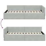 vidaXL Hoekbedframe 34% Korting! Lichtgrijs Fluweel 80x200 cm