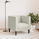 vidaXL Fauteuil Chesterfield-stijl fluweel crèmekleurig - 34% Korting!