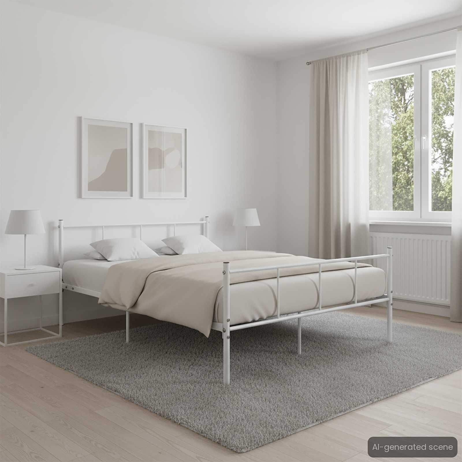 vidaXL Bedframe Metaal Wit 120x200 cm - 33% Korting!
