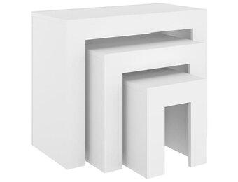 VidaXL 3-delige Tafeltjes Set (32% Korting) - Bewkt Hout Wit